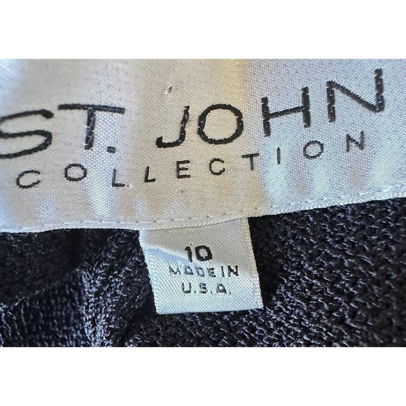 St John Collection Pants Size 10  Black Elastic Stretch Waist High Rise … - Picture 10 of 11